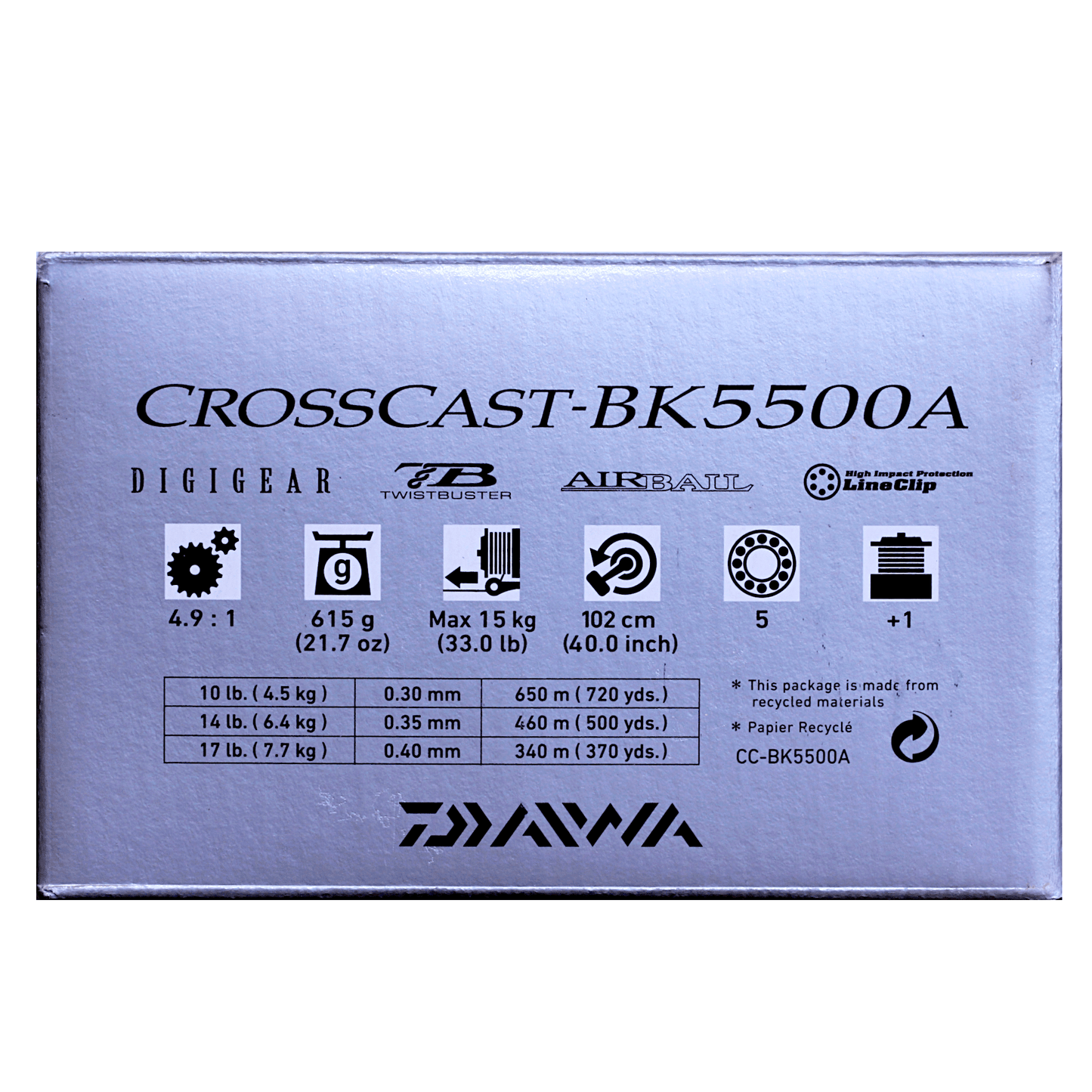 Daiwa Crosscast Black 5500 Spinning Reel + Spare Spool