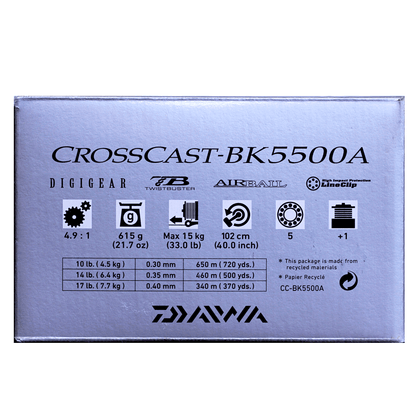 Daiwa Crosscast Black 5500 Spinning Reel + Spare Spool